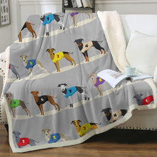 Load image into Gallery viewer, Racing Greyhound / Whippet Love Soft Warm Fleece Blanket - 4 Colors-Blanket-Blankets, Greyhound, Home Decor, Whippet-16