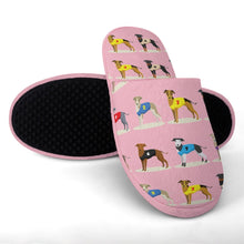 Load image into Gallery viewer, Racing Greyhound / Whippet Women&#39;s Cotton Mop Slippers-Cushion Cover-Dog Mom Gifts, Greyhound, Slippers, Whippet-18
