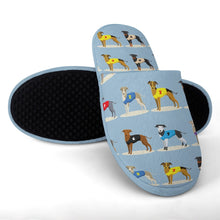 Load image into Gallery viewer, Racing Greyhound / Whippet Women&#39;s Cotton Mop Slippers-Cushion Cover-Dog Mom Gifts, Greyhound, Slippers, Whippet-2