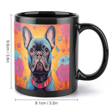 Load image into Gallery viewer, Radiant Bloom Black French Bulldog Coffee Mug-4