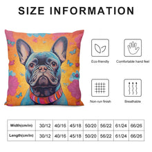 Load image into Gallery viewer, Radiant Bloom Black French Bulldog Plush Pillow Case-Cushion Cover-Dog Dad Gifts, Dog Mom Gifts, French Bulldog, Home Decor, Pillows-6