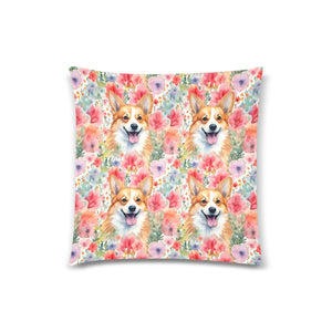 Radiant Corgi Reverie Floral Splendor Throw Pillow Covers-Cushion Cover-Corgi, Home Decor, Pillows-3