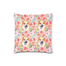 Load image into Gallery viewer, Radiant Corgi Reverie Floral Splendor Throw Pillow Covers-Cushion Cover-Corgi, Home Decor, Pillows-Four Corgis-4