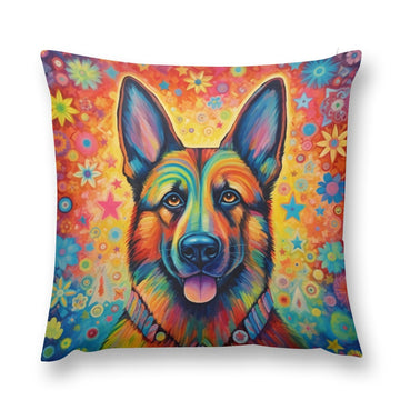 Radiant Guardian German Shepherd Plush Pillow Case-Cushion Cover-Dog Dad Gifts, Dog Mom Gifts, German Shepherd, Home Decor, Pillows-12 "×12 "-1