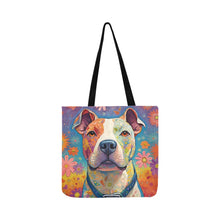 Load image into Gallery viewer, Radiant Love Pit Bull Special Lightweight Shopping Tote Bag-Accessories-Accessories, Bags, Dog Dad Gifts, Dog Mom Gifts, Pit Bull-White-ONESIZE-1