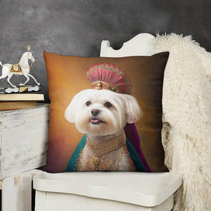 Radiant Raja Maltese Plush Pillow Case-Cushion Cover-Dog Dad Gifts, Dog Mom Gifts, Home Decor, Maltese, Pillows-3
