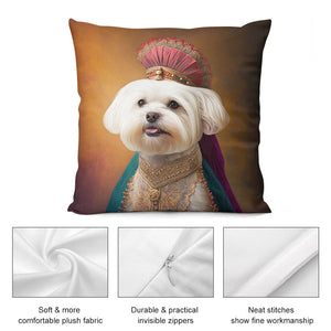 Radiant Raja Maltese Plush Pillow Case-Cushion Cover-Dog Dad Gifts, Dog Mom Gifts, Home Decor, Maltese, Pillows-5
