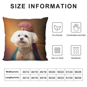 Radiant Raja Maltese Plush Pillow Case-Cushion Cover-Dog Dad Gifts, Dog Mom Gifts, Home Decor, Maltese, Pillows-6
