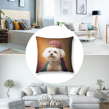 Load image into Gallery viewer, Radiant Raja Maltese Plush Pillow Case-Cushion Cover-Dog Dad Gifts, Dog Mom Gifts, Home Decor, Maltese, Pillows-8