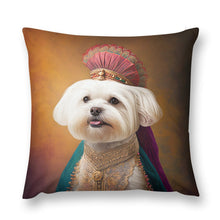 Load image into Gallery viewer, Radiant Raja Maltese Plush Pillow Case-Cushion Cover-Dog Dad Gifts, Dog Mom Gifts, Home Decor, Maltese, Pillows-12 &quot;×12 &quot;-1