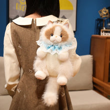 Load image into Gallery viewer, Ragdoll Cat Plush Backpack - Lace Ruff Collar, Detachable Straps, Mini Pocket-5-30cm-1