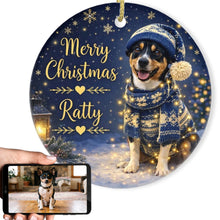 Load image into Gallery viewer, Rat Terrier Christmas Ornament - Cozy Winter Pet Portrait Design - Personalize with Photo and Name-Christmas Ornament-Christmas,Christmas Ornament,Personalize Artwork,Rat Terrier-1