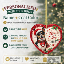 Load image into Gallery viewer, Rat Terrier Christmas Ornament - Love &amp; Joy Heart Shaped Portrait - Personalize with Photo and Name-Christmas Ornament-Christmas,Christmas Ornament,Personalize Artwork,Rat Terrier-2
