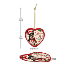 Load image into Gallery viewer, Rat Terrier Christmas Ornament - Love &amp; Joy Heart Shaped Portrait - Personalize with Photo and Name-Christmas Ornament-Christmas,Christmas Ornament,Personalize Artwork,Rat Terrier-5