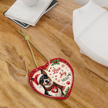 Load image into Gallery viewer, Rat Terrier Christmas Ornament - Love &amp; Joy Heart Shaped Portrait - Personalize with Photo and Name-Christmas Ornament-Christmas,Christmas Ornament,Personalize Artwork,Rat Terrier-7