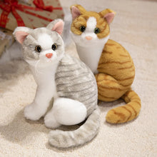 Load image into Gallery viewer, Realistic American Shorthair Cat Plush - Grey and White Tabby Coat - Precious Lifelike Kitty-20