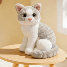 Load image into Gallery viewer, Realistic American Shorthair Cat Plush - Grey and White Tabby Coat - Precious Lifelike Kitty-about 20-26cm-grey white cat sy-1