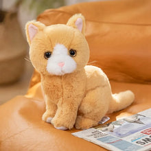 Load image into Gallery viewer, Realistic American Shorthair Cat Plush Toy - Orange and White - Sitting with Pink Nose-style-A-2-26cm-1