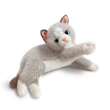 Load image into Gallery viewer, Realistic American Shorthair Cat Plushie - Gray and White - Stretching with Pink Nose-khaki-45cm-1