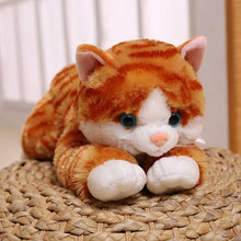 Load image into Gallery viewer, Realistic American Shorthair Cat Plushie - Orange and White Tabby - Lying with Pink Inner Ears-13