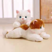 Load image into Gallery viewer, Realistic American Shorthair Cat Plushie - Orange and White Tabby - Lying with Pink Inner Ears-3