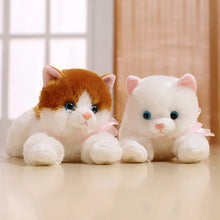 Load image into Gallery viewer, Realistic American Shorthair Cat Plushie - Orange and White Tabby - Lying with Pink Inner Ears-4