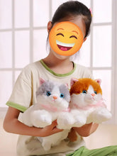 Load image into Gallery viewer, Realistic Americaan Shorthair Cat Plushie - Orange and White Tabby - Lying with Pink Inner Ears-2