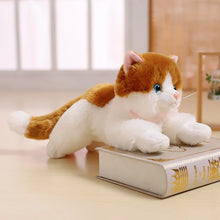 Load image into Gallery viewer, Realistic American Shorthair Cat Plushie - Orange and White Tabby - Lying with Pink Inner Ears-Sounding Brown-48cm-1
