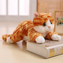 Load image into Gallery viewer, Realistic American Shorthair Cat Plushie - Orange and White Tabby - Lying with Pink Inner Ears-Stuffed Animals-11