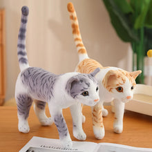 Load image into Gallery viewer, Realistic American Shorthair Cat Soft Toy - Gray and White Striped Tabby - Standing with Upright Tail-4