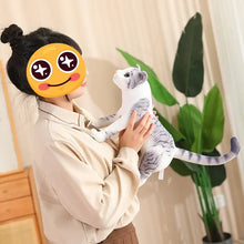 Load image into Gallery viewer, Realistic American Shorthair Cat Soft Toy - Gray and White Striped Tabby - Standing with Upright Tail-Stuffed Animals-British Shorthair Cat,Cat Memorial Gifts,Stuffed Animal-1