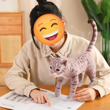 Load image into Gallery viewer, Realistic Bengal Cat Plushie - Gray Striped Tabby - Standing with Upright Tail-Stuffed Animals-British Shorthair Cat,Cat Memorial Gifts,Stuffed Animal-3