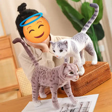 Load image into Gallery viewer, Realistic Bengal Cat Plushie - Gray Striped Tabby - Standing with Upright Tail-Stuffed Animals-British Shorthair Cat,Cat Memorial Gifts,Stuffed Animal-4