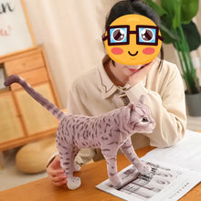 Load image into Gallery viewer, Realistic Bengal Cat Plushie - Gray Striped Tabby - Standing with Upright Tail-Stuffed Animals-British Shorthair Cat,Cat Memorial Gifts,Stuffed Animal-1