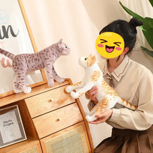 Load image into Gallery viewer, Realistic Bengal Cat Plushie - Gray Striped Tabby - Standing with Upright Tail-Stuffed Animals-British Shorthair Cat,Cat Memorial Gifts,Stuffed Animal-6