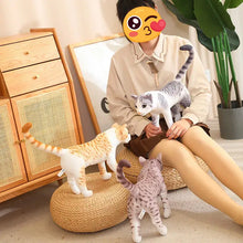 Load image into Gallery viewer, Realistic Bengal Cat Plushie - Gray Striped Tabby - Standing with Upright Tail-Stuffed Animals-British Shorthair Cat,Cat Memorial Gifts,Stuffed Animal-5