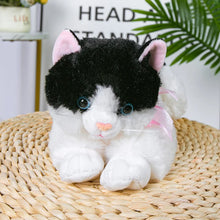 Load image into Gallery viewer, Realistic Black and White Cat Plush Toy - Blue Eyes with Pink Bow-Stuffed Animals-Black and White Cat,Cat Memorial Gifts,Stuffed Animal-5