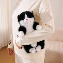 Load image into Gallery viewer, Realistic Black and White Cat Plush Toy - Fluffy Sitting Cat Stuffed Animal-Stuffed Animals-Black and White Cat,Cat Memorial Gifts,Cats,Stuffed Animal-3
