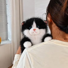 Load image into Gallery viewer, Realistic Black and White Cat Plush Toy - Fluffy Sitting Cat Stuffed Animal-Stuffed Animals-Black and White Cat,Cat Memorial Gifts,Cats,Stuffed Animal-4
