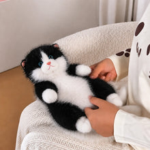 Load image into Gallery viewer, Realistic Black and White Cat Plush Toy - Fluffy Sitting Cat Stuffed Animal-Stuffed Animals-Black and White Cat,Cat Memorial Gifts,Cats,Stuffed Animal-2