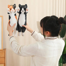 Load image into Gallery viewer, Realistic Black and White Cat Plushie - Standing with Pink Paw Pads-9