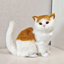 Load image into Gallery viewer, Realistic Black and White Cat Stuffed Animal - Lifelike Happy Perky Tail-3