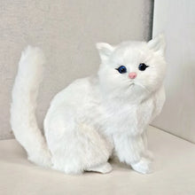 Load image into Gallery viewer, Realistic Black and White Cat Stuffed Animal - Lifelike Happy Perky Tail-7