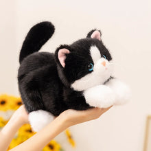 Load image into Gallery viewer, Realistic Black and White Cat Stuffed Animal Plush Toys - Play Pose-Cats-Stuffed Animal-4
