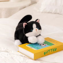 Load image into Gallery viewer, Realistic Black and White Cat Stuffed Animal Plush Toys - Play Pose-Cats-Stuffed Animal-black cat-45cm-1