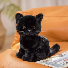 Load image into Gallery viewer, Realistic Black Bombay Cat Soft Toy - Sitting with Amber Eyes-style-A-5-26cm-1