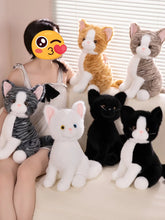 Load image into Gallery viewer, Realistic Black Cat Plush - Bright-Eyed Sitting Kitty-Stuffed Animals-Black Cat,Cat Memorial Gifts,Cats,Stuffed Animal-2