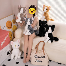 Load image into Gallery viewer, Realistic Black Cat Plush - Bright-Eyed Sitting Kitty-Stuffed Animals-Black Cat,Cat Memorial Gifts,Cats,Stuffed Animal-5