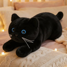 Load image into Gallery viewer, Realistic Black Cat Plush Toy - Happy Face Blue Eyes Play Pose-Stuffed Animals-Black Cat,Cat Memorial Gifts,Cats,Stuffed Animal-6