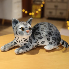 Load image into Gallery viewer, Realistic Black Silver Spotted Bengal Cat Stuffed Animal - Adorable Lifelike Companions-Lying grey-36cm-1